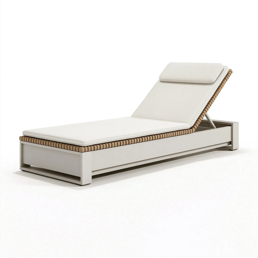 Gartenliege 200 x 70 cm Beige Aluminium Textil verstellbar modernes Design