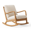 Schaukelstuhl 68 x 95 x 98 cm Holz Beige Gepolstert