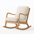 Schaukelstuhl 75 x 90 x 100 cm Holz Beige gepolstert mit Armlehnen