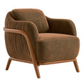 Sessel 82 x 84 x 86 cm brauner Textilbezug gepolstert Wohnzimmer Retro-Stil