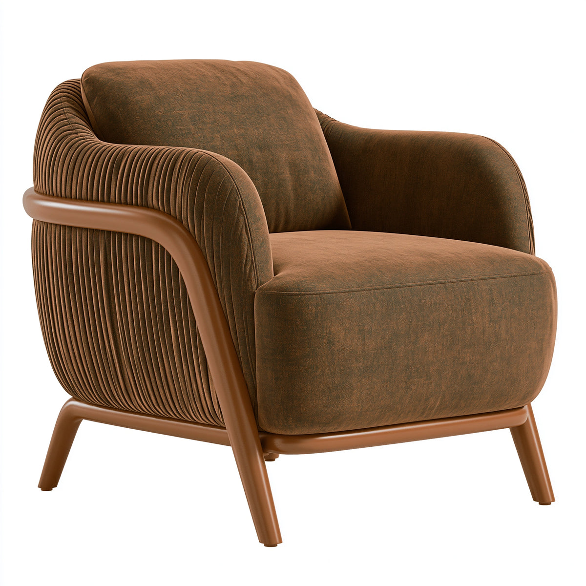 Sessel 82 x 84 x 86 cm brauner Textilbezug gepolstert Wohnzimmer Retro-Stil