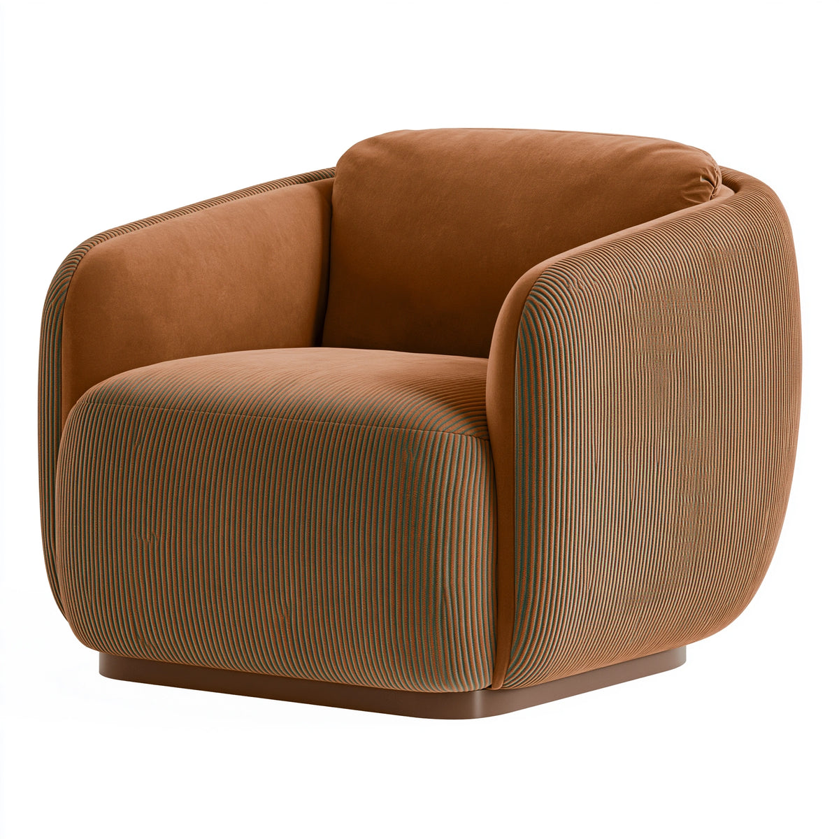 Sessel 95 x 88 x 76 cm in Braun aus Cordstoff - gepolsterter Lounge-Sessel