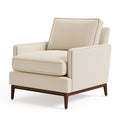 Sessel 80 x 86 x 95 cm Stoff Beige mit Holzgestell moderner Loungesessel