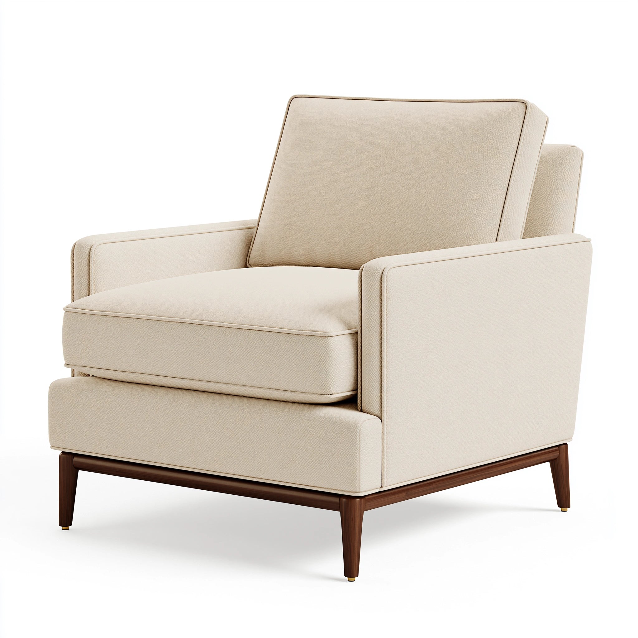 Sessel 80 x 86 x 95 cm Stoff Beige mit Holzgestell moderner Loungesessel