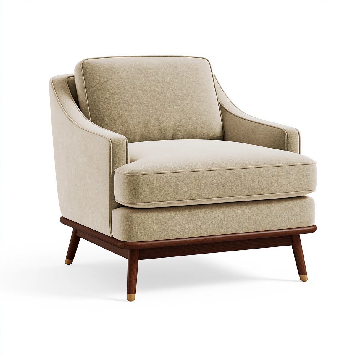 Sessel 82 x 88 x 92 cm Stoffbezug Beige Holzgestell Modern