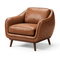 Sessel 85 x 82 x 88 cm in Cognacbraun mit Kunstlederbezug für das Wohnzimmer im Retro-Stil