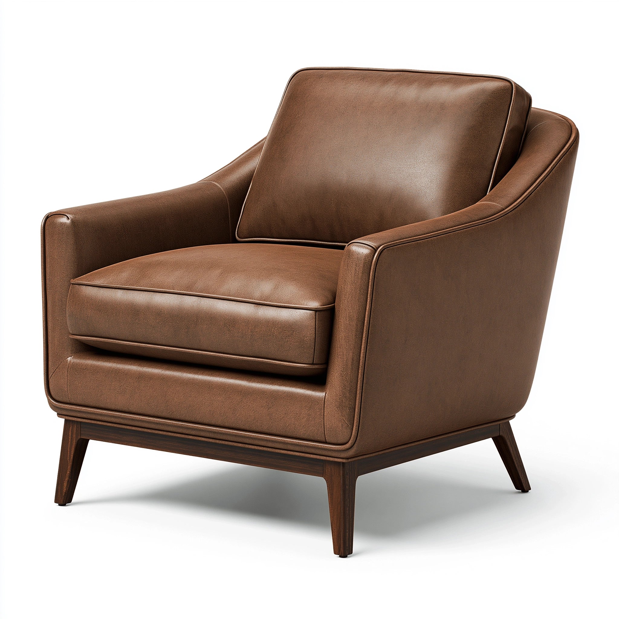 Sessel 82 x 85 x 86 cm Kunstleder Braun - gepolstert im Mid-Century-Stil