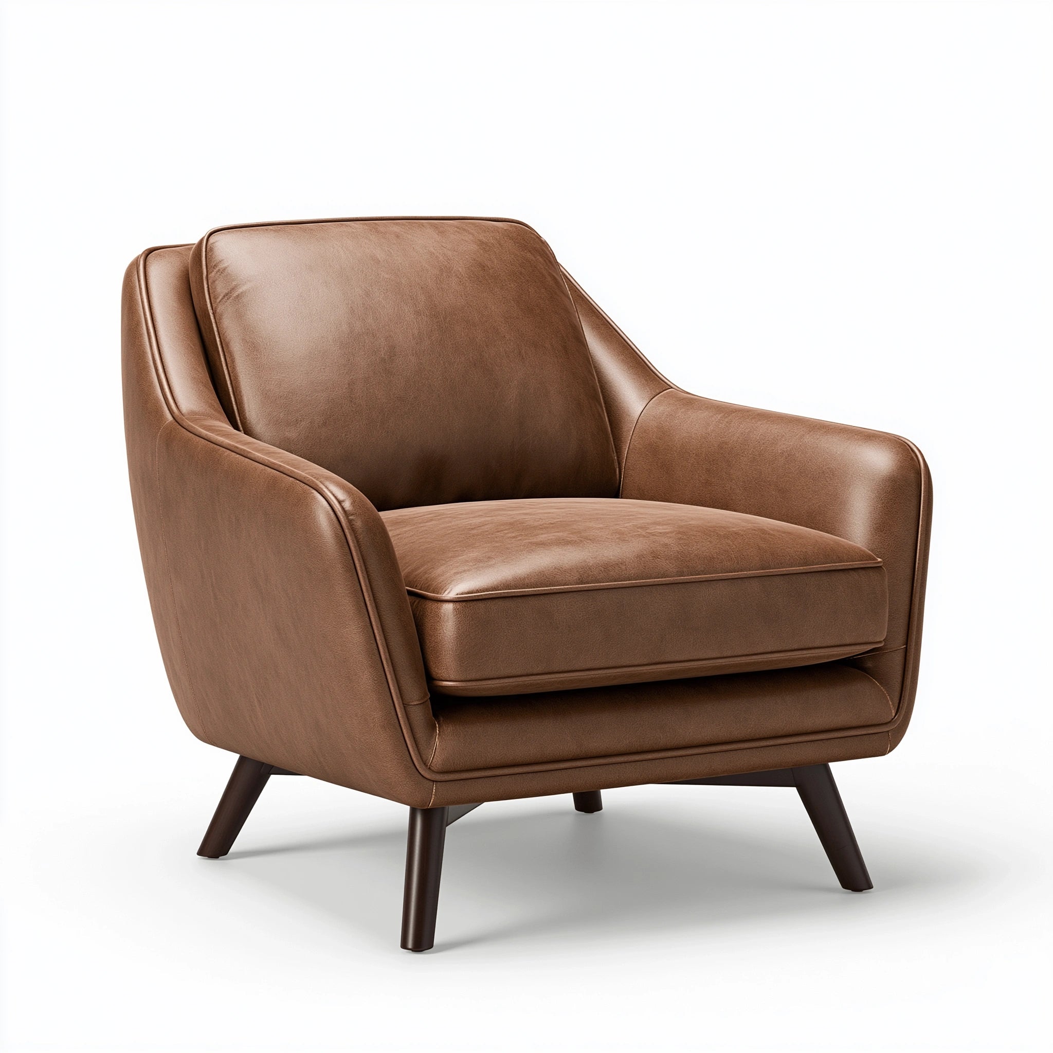 Sessel 85 x 82 x 88 cm brauner Bezug in Lederoptik - gepolsterter Loungesessel