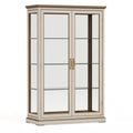 Vitrine 100 x 40 x 200 cm Holzwerkstoff Beige Glasvitrine klassisch